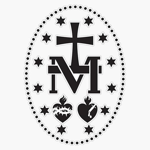 Pegatina de vinilo con la Medalla Milagrosa de la Virgen María, 5 pulgadas