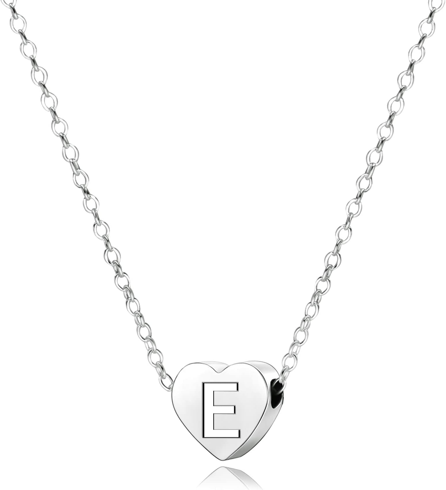 S925 Silver A-Z Capital Initial Heart Pendant Necklaces for Women Girls Lady for Christmas Birthday Graduation,Women Choker Tiny Necklaces Fashion Jewellery