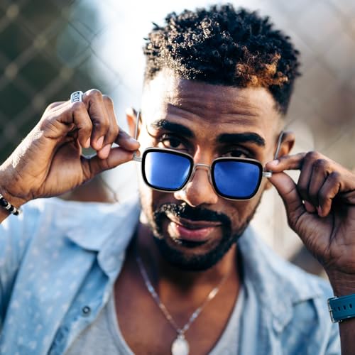 Dollger Square Polarized Sunglasses for Men Retro Metal Fashion Designer Sunglasses2