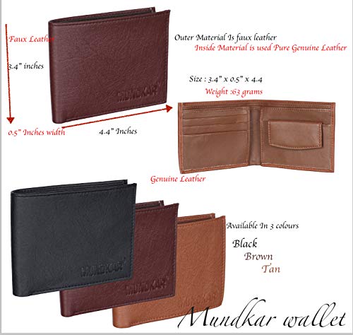 Image of Bifold Semi Leather Tan and Black Wallet Combo Pack of 2 Purse Valet