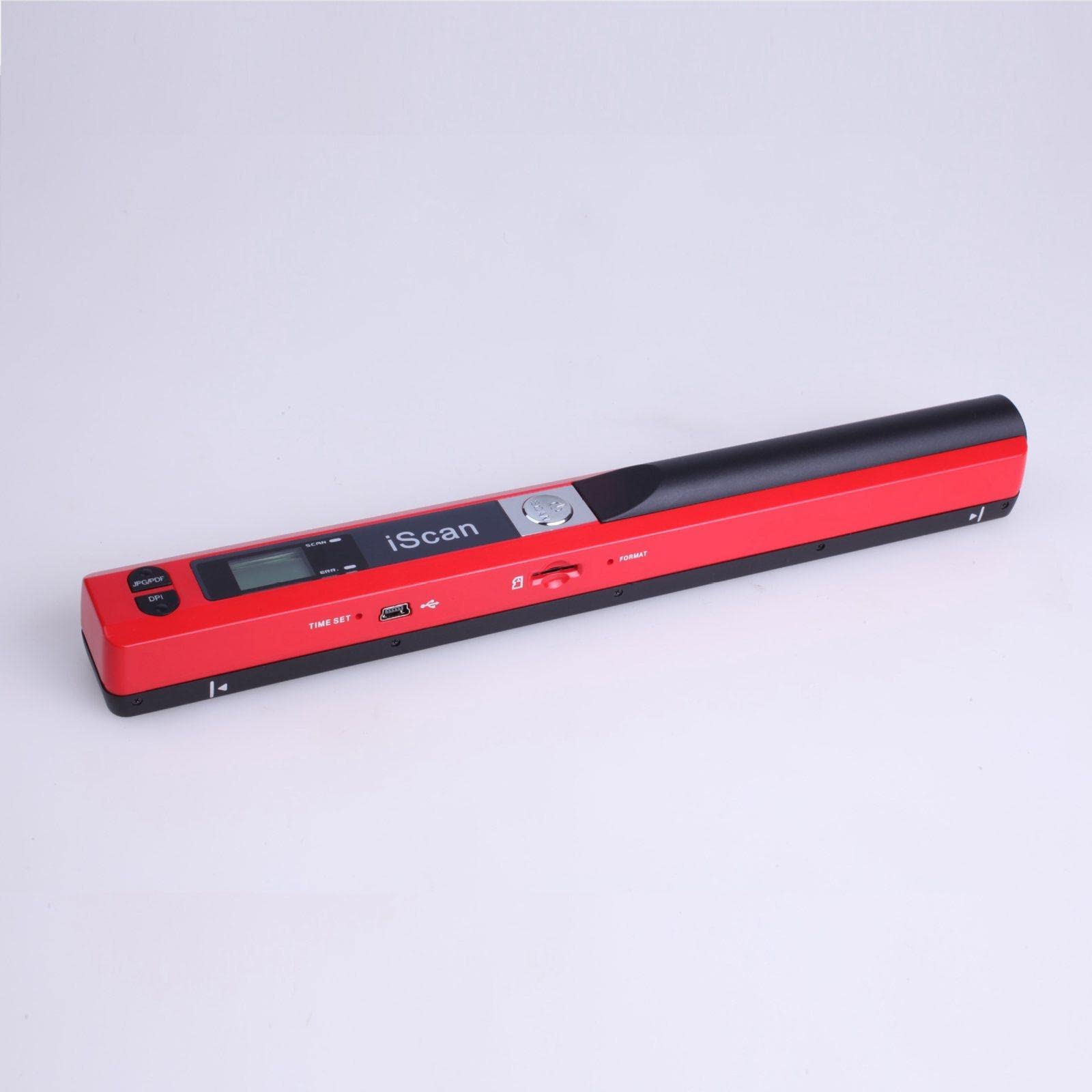 iScan Mini escáner portátil de mano 300/600/900DPI JEPG formato PDF compacto rojo 255 x 28 x 25 mm