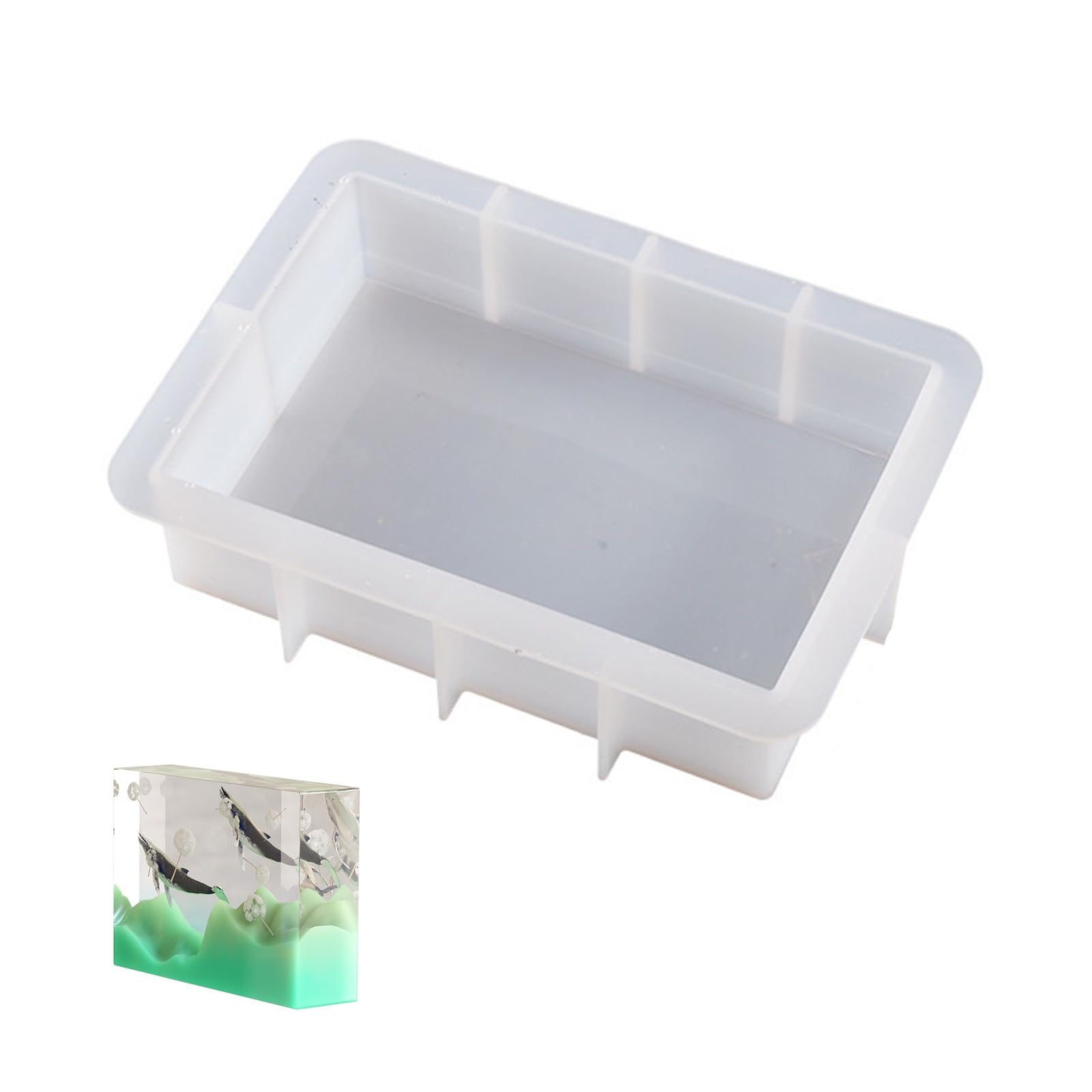 Crystal Resin Rectangular Book Stand Molds Large Silicone Crafting Bookends Making Supplies for Home Decorations Epoxy Resin Molds