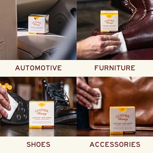 image for Leather Honey Leather Care Wipe Kit: Clean & Restore On-The-Go. Use fo