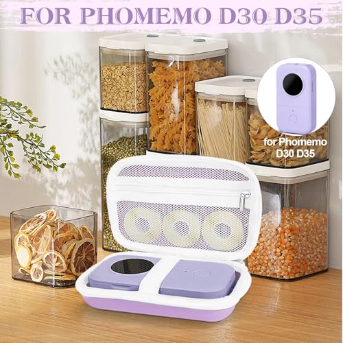 Image of Teyomi Case Compatible with Phomemo D30 D35, Cover for Phomemo D30 Label Maker, Hard Shell Storage Bag-Purple (Box Only)