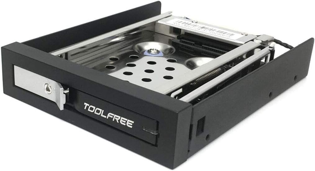 2.5 inch Floppy Disk Drive Tray Single/Double Bay Disk Drive SATA 6Gbps for HDD/SSD Hard Disk Enclosure Extraction Box (Shockproof Single Bay)