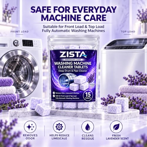 Image of ZISTA Washing Machine Cleaner Tablets with Lavender Scent 15 Pcs
