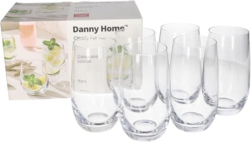 Tall Tumbler Glass Set 6-Pieces, 410 ml Capacity, Clear