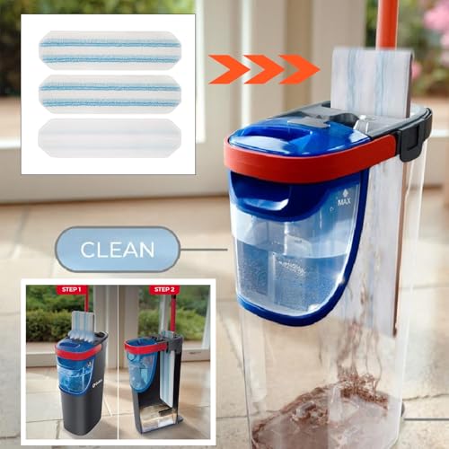 4 Stück Mikrofaser-Wischtücher Ersatz für Vileda H2PrO und O-Cedar H2PrO Flachmopp-Ersatzteile, waschbare und wiederverwendbare Wischpads