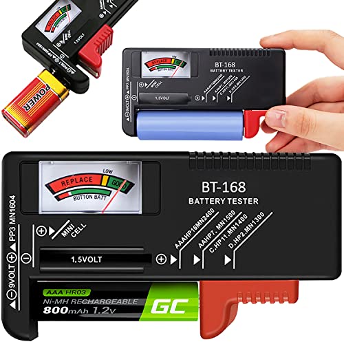 Retoo Battery Tester Analog Battery Tester for AAA, AA, CR, Button