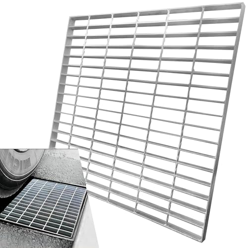 Image of Galvanized Steel Drain Grate, Driveway Channel Cover 24x24 in