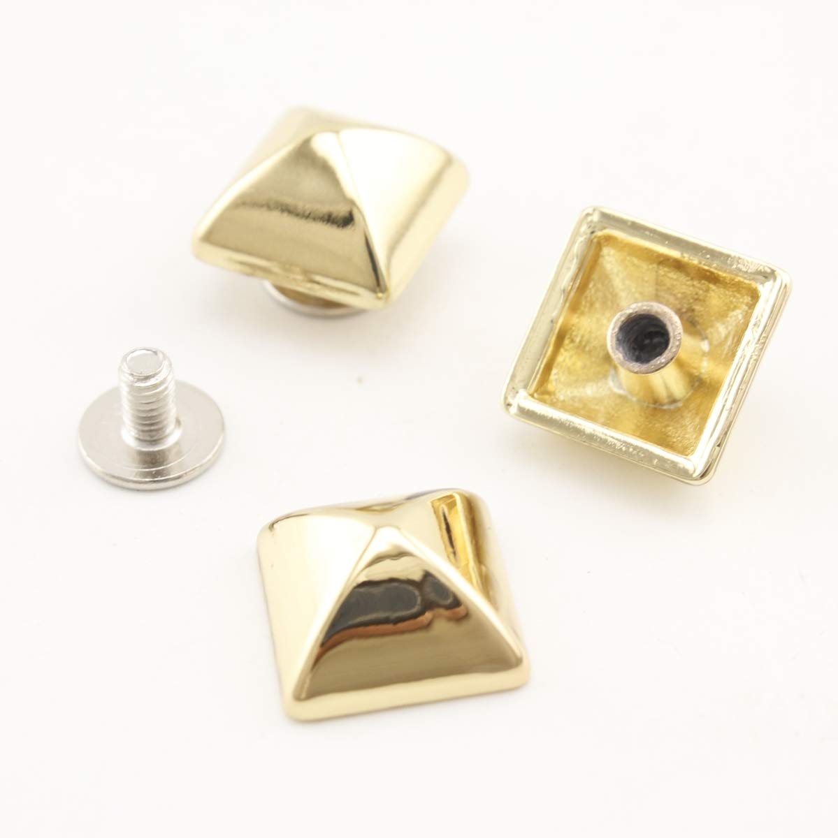 In lega di zinco e ferro piramide rivetto borsa rivetti Spike borchie rivetto in pelle rivetto per making inserti di ricambio vestiti scarpe oro scegliere 12mm x 7mm Golden H104