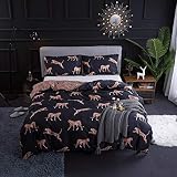 TEALP Duvet Cover Set Kids Leopard Print King Comforter Cover 3-PCS Bedding(1 Duvet Cover + 2 Pillow