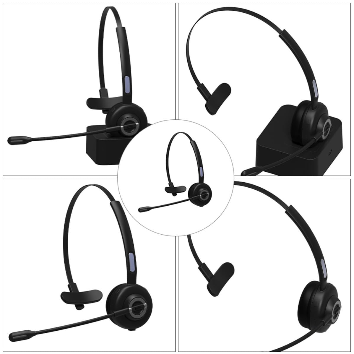 Cuffie Wireless 5.0 da Ufficio per Chiamate e Musica | Connessione senza Ostacoli, Design Ergonomico, Nero, Set da 1, Abs Pu Spugna