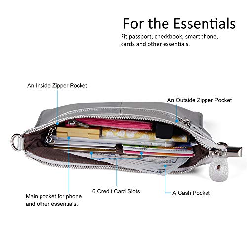 Image of befen Genuine Leather Wristlet Clutch Wallet Purses Small Crossbody Bags for Women with RFID Blocking Card Slots