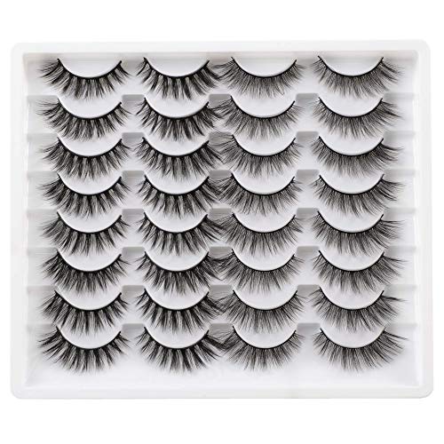 Cat Eye Lashes Pack False Eyelashes Natural Fluffy Light Volume 2 Styles Mixed 3D Faux Mink Lashes Soft Reusable Handmade Fake Eyelashes, 16 Pairs Pack by Pawotence