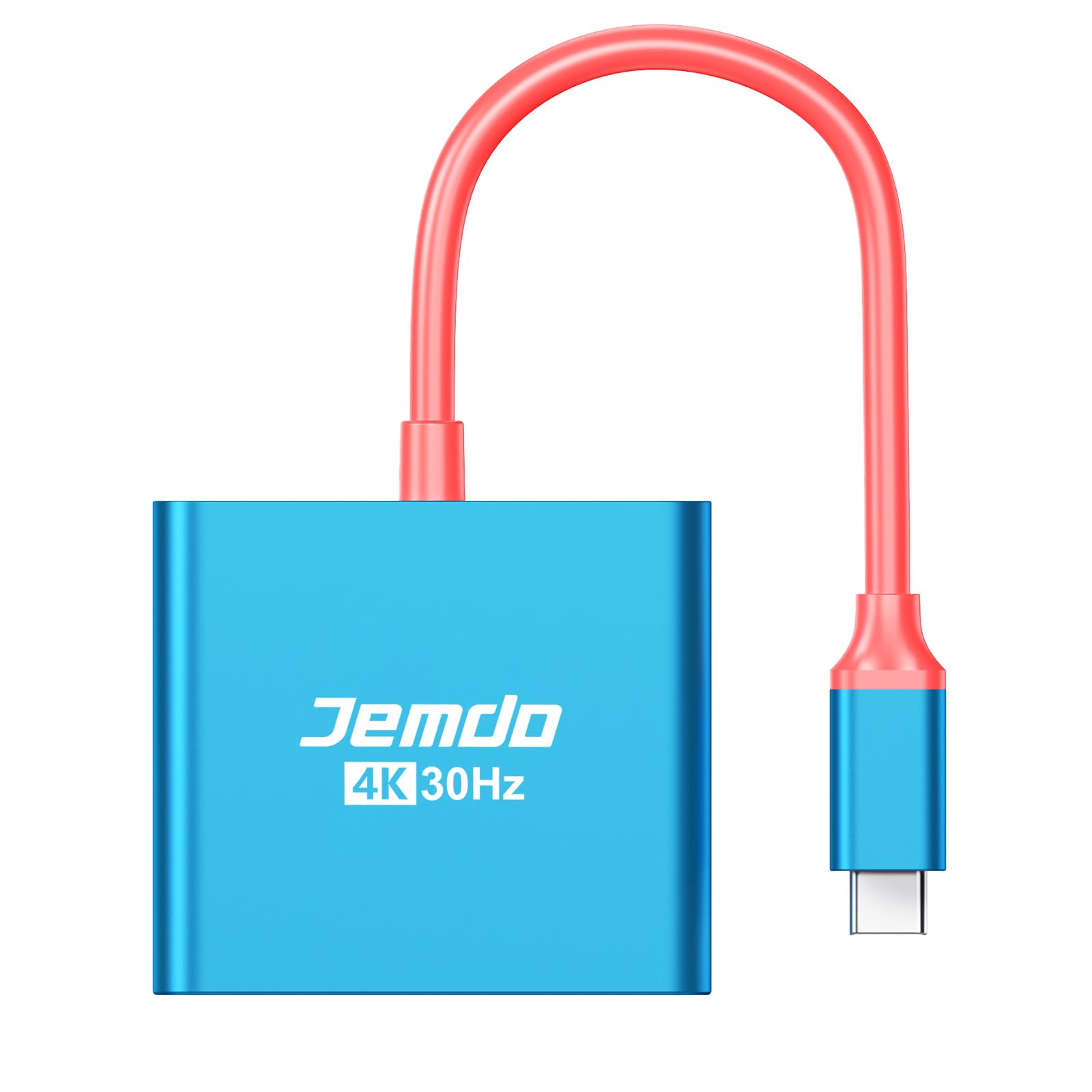 JEMDO Portable Dock Adapter for Switch, Travel Docking Station for TV with 4K HD HDMI Output & PD Fast Charging & USB 3.0 Compatible with Switch/OLED,