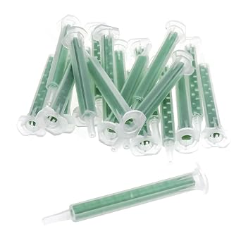 Xiaoyztan 20pcs 11 Epoxy Mixing Nozzle, Static Mixer Tip for AB Glue Adhesive Gun, Plastic Resin Mixing Nozzles Fit 50ml Cartridges, Static Mixer for Glue Applicator