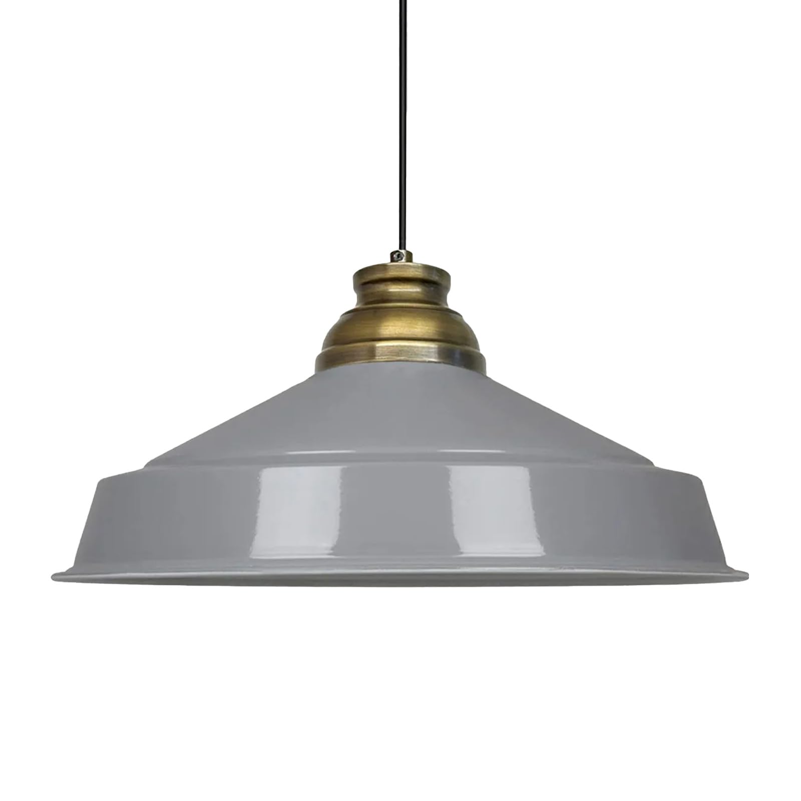 Bamyum Gray Asletl Hanging Lamp, Pendant Light 40 Cm, Modern Metal Kitchen Island Lights, E27 Lamp Shades, Pendant Lamp For Living Room And Dining Room, Pendant Industrial Light