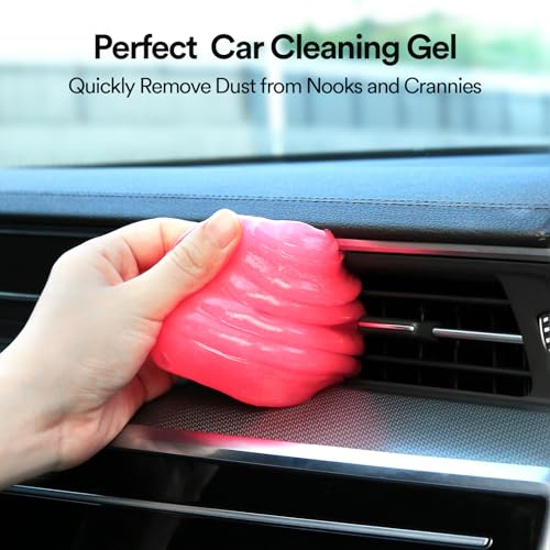 PULIDIKI Car Cleaning Gel Car Cleaning Putty Car Putty Auto Detailing Tools Car Slime Cleaner Dust Cleaning Gel for Car Interior Cleaner Car Cleaning Supplies Car Accessories Pink (2Pack)