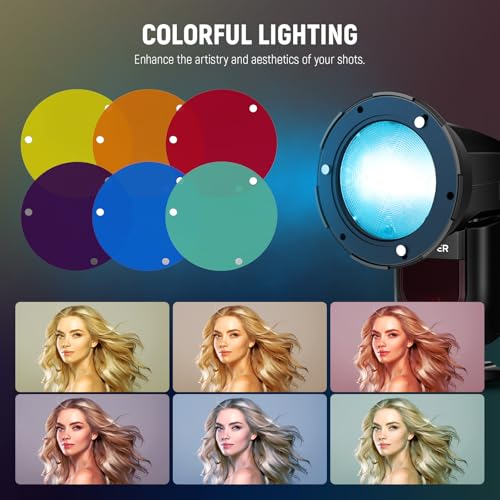 Image of NEEWER Six Color Gel Filter Set, Magnetic Flash Accessories Kit for NEEWER NW760 Z880 Square Head Speedlight & Z1 Z2 Z2PRO Z3 Z2II Z3R Camera Speedlite, Adapter Ring Not Included, CRS17