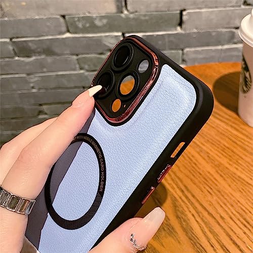 Étui en cuir de luxe pour iPhone 13 Pro Max avec protection d'objectif intégrée Sierra Blue - 2