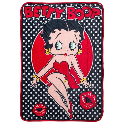 Silver Buffalo Betty Boop Fleece Plush Throw Blanket Soft Cozy 45 x 60in