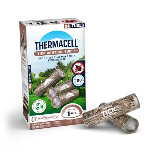 Thermacell Tick Control Tubes; 24 Per Box; No Spray, Easy-to-Use; Kills Ticks That May Carry Lyme Disease; Place in Backyard, Gardens or Wooded Areas Twice a Year; Won't Harm Kids, Pets or Environment