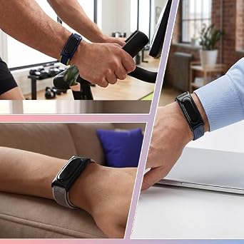 Nyon Fitbit Airバンド対応 6個パック 柔軟でソフト 通気性 織地 交換用ストラップ リストバンド ブレスレット ループ留め Google Fitbit Air Fitness Trackerアクセサリー用