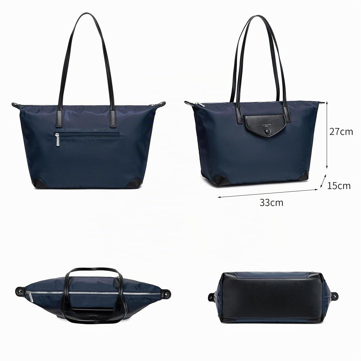David Jones - Borsa Tote Nylon Impermeabile Donna - Shopper Bag Pieghevoli - Borsa a Spalla Tracolla Shopping - Borsa a Mano Capiente Elegante - Borsetta Grande Capacità Moda Viaggio Quotidiana - Blu