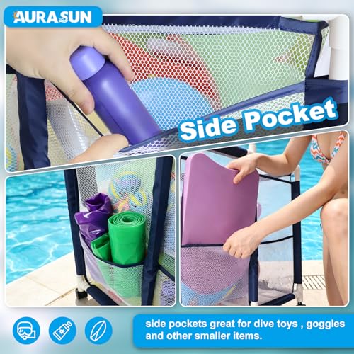 AURASUN XXL Large Outdoor Pool Toy Storage Organizer Cart by AURASUN - Used condition - Image 3