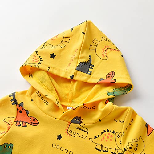 Infant Baby Boys Clothes Sets Little Boy Dinosaur Print Long Sleeve Pullover Hoodie Sweatshirts Tops Pants Set - Image 3