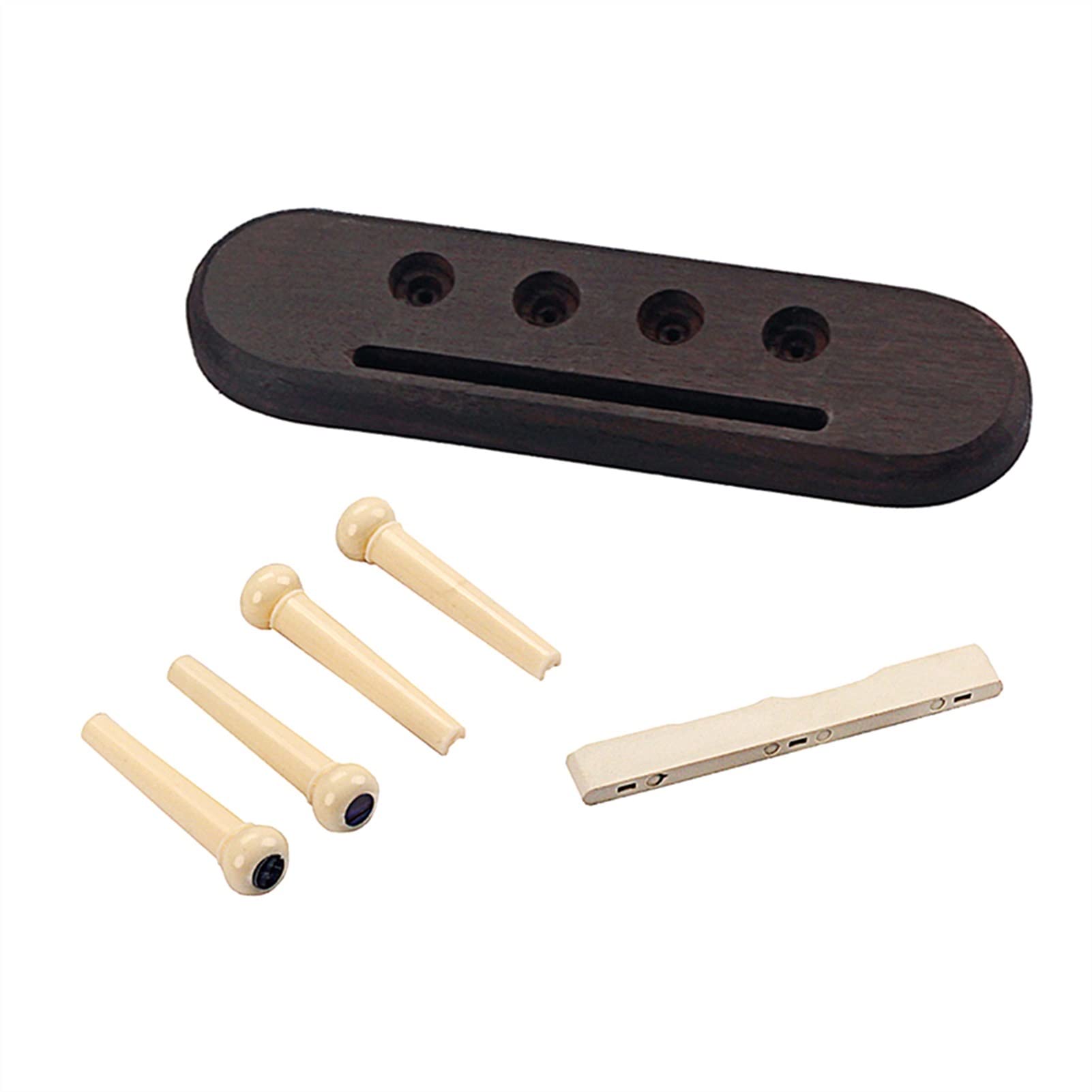 Parti di ricambio chitarra 1 Set Rosewood Guitar Bridge E 1 Sella 4 Net Ukulele Accessory Part