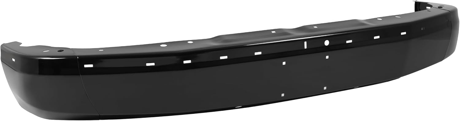 Front Bumper Face Bar Compatible with 2003-2014 Chevy Express/GMC Savana 1500, 2003-2025 Chevrolet Express/GMC Savana 2500 3500 w/License Plate Light Replace For GM1002425 22872781 Black 3Pcs