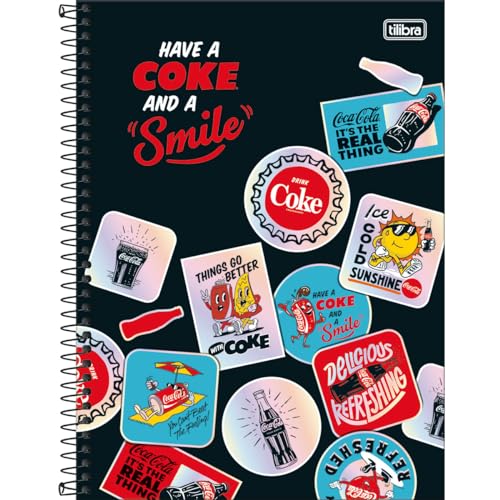 Tilibra - Caderno Connect Espiral Capa Dura Universitário 1 Matéria Coca-Cola 80 Folhas - Have a coo