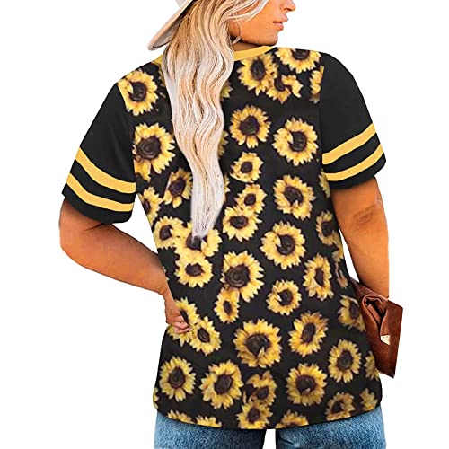 Blusa feminina 2023 manga curta gola canoa decote V profundo algodão gráfico plus size camiseta para