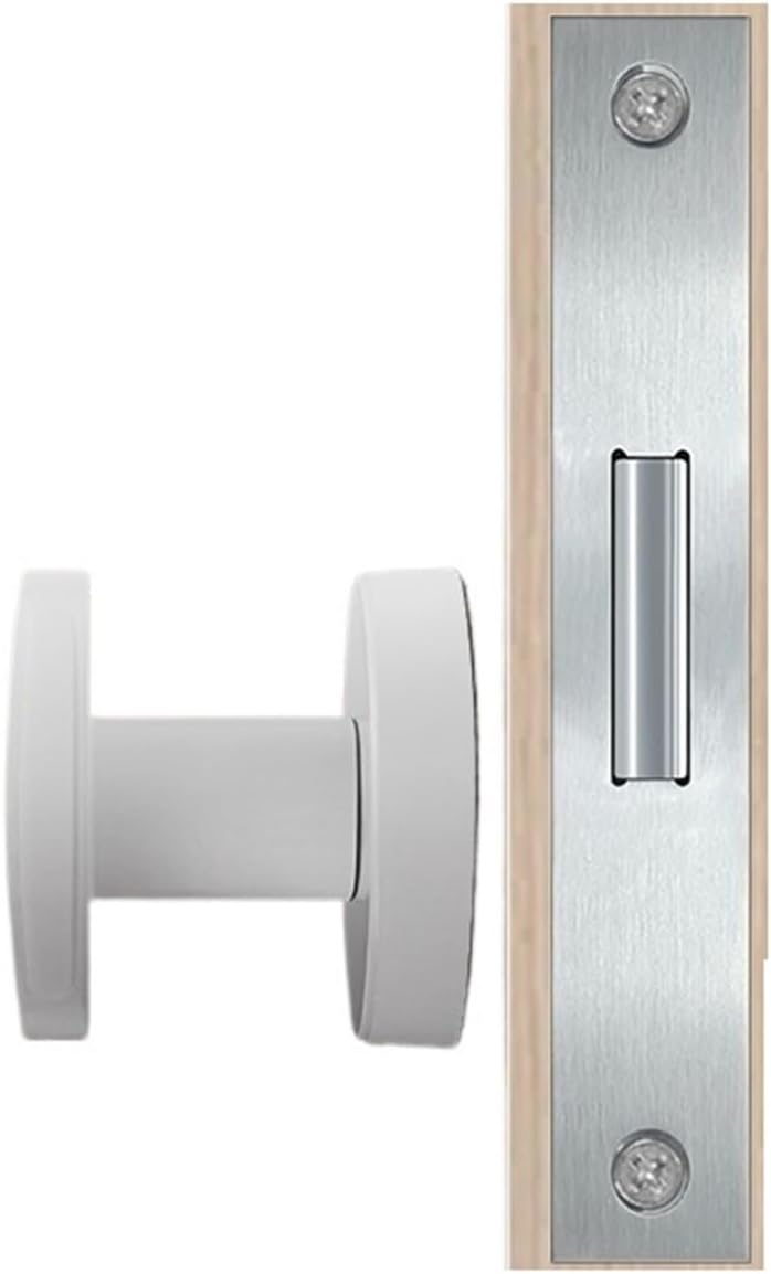 Invisible Door Lock Indoor Bedroom Single-Side Background Wall Hiding Black Dark(Pure White)