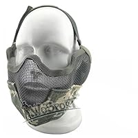 Masque Tactique Demi-Face Acier Pour Airsoft – Protection Menton/Oreilles, Ajustable, Résistant 800 FPS - 9