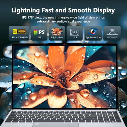 Image of 2026 Laptop, 15.6 inch Laptop Computer with N5095(Up to 2.9GHz), 16GB DDR4 512GB SSD, Portable Laptops with Backlit KB, Fingerprint, FHD 1920 * 1080, Mini HDMI, WiFi5, BT4.2, Win 11 Pro, PC Lap top