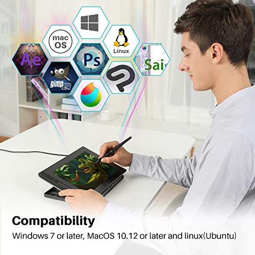 Image of Huion KAMVAS Pro 12 Drawing Tablet with Screen Graphics Drawing Monitor Full-Laminated Pen Display with Battery-Free Pen and Adjustable Stand 8192 Levels Pen Pressure(GT-116)
