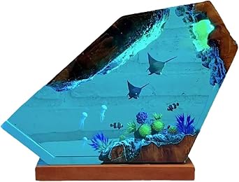 Ocean Lamps, Diver Night Lights, Resin Bedside Lamps, Ocean Themed Perspective Paintings, Home Decor, Art Decorations 8 * 5in