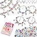 Cozywind Kit pour faire des bracelets pour filles, 79 pièces Kit de fabrication de bijoux avec boîte cadeau, 5 chaînes plaquées argent, cadeau pour anniversaire Noël pour filles de 7 à 16 ans
