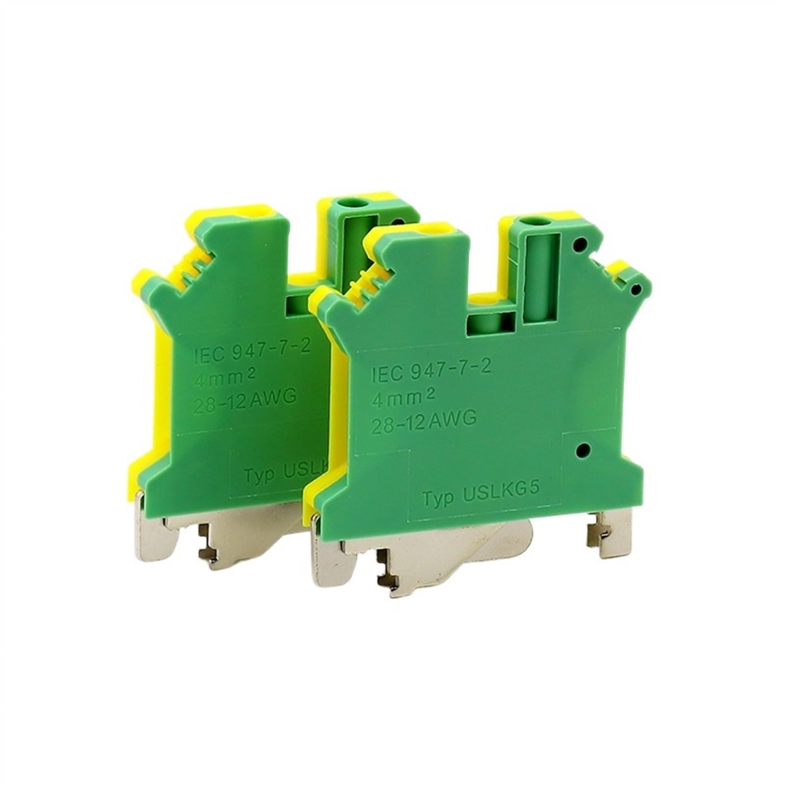 3 uds bloque de terminales de carril DIN USLKG tornillo Terminal de tierra 2,5-35 mm² conectores de cable eléctrico caja de distribución de energía 24-2 AWG (Color : USLKG16)