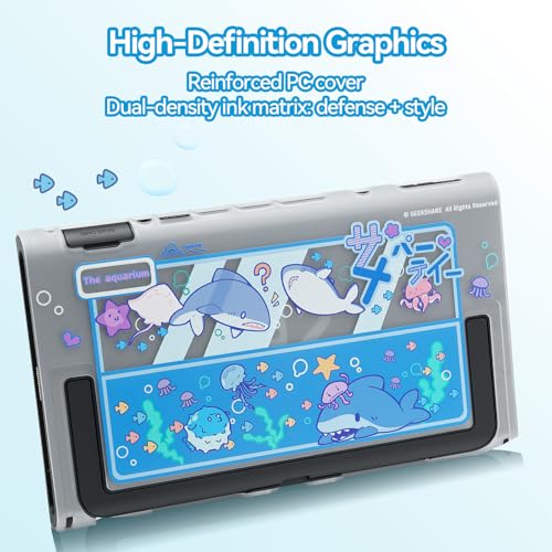 Image of GeekShare Slim Cover Case Compatible with Switch 2, Shock-Absorption and Anti-Scratch PC Cover Skin for Switch 2 Game Console - Shark Party
