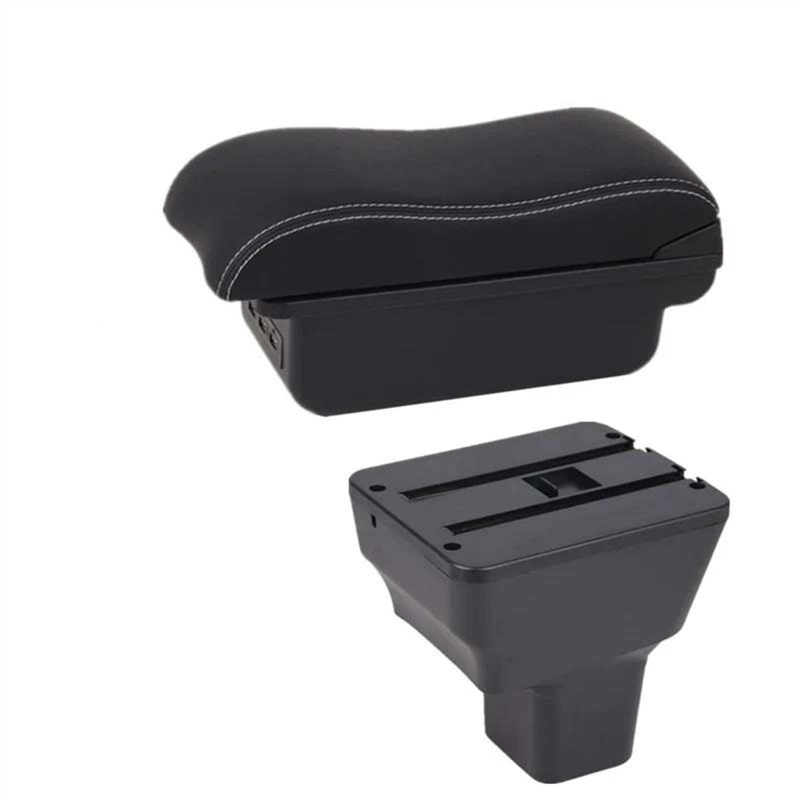NOHEEU Car Armrest Box 2016-2024 Interior Dedicated Retrofit Storage Accessories For Kicks(B2 white line 3USB)