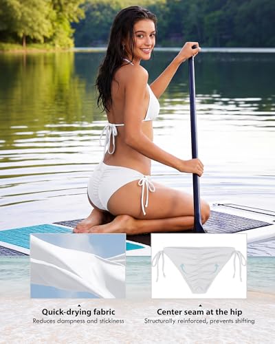 Image of American Trends Women's String Triangle Halter Bikini Set-2 Piece Swimsuit,Adjustable Ties,Removable Pads&Quick-Dry Fabric