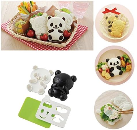 HUAL DIY 4 in 1 Bento Accessories Baby Panda Mold Rice Mold Onigiri Shaper and Dry Roasted Seaweed Cutter Set