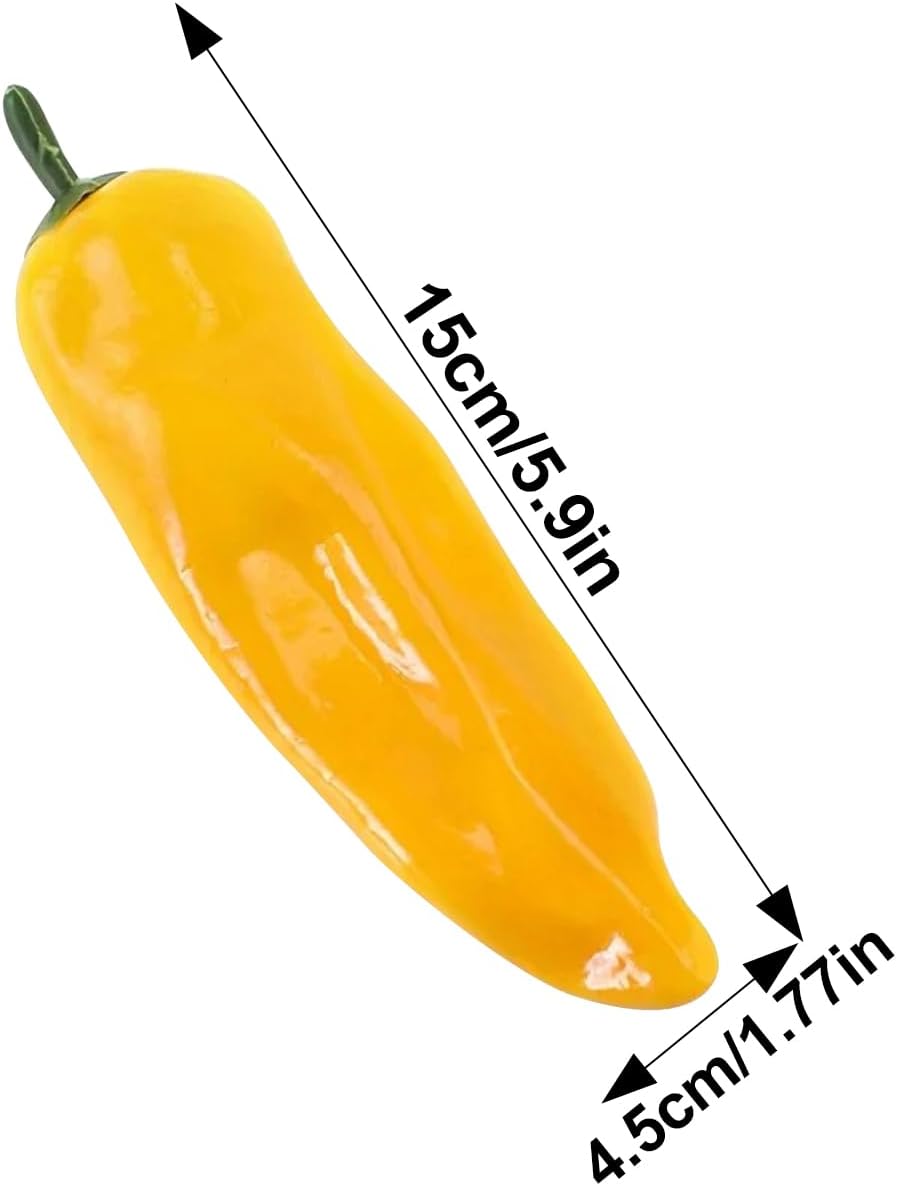 3pcs Artificial Peppers, Fake Vegetables and Fruits for Home Kitchen Decor, Photo Props