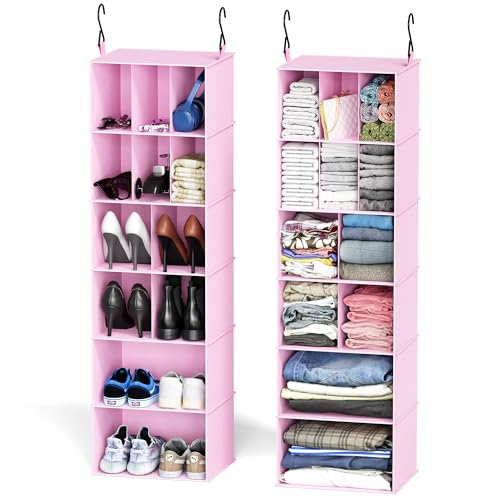 SpaceAid 2 Pack Hanging Closet Organizer and Storage with Dividers,