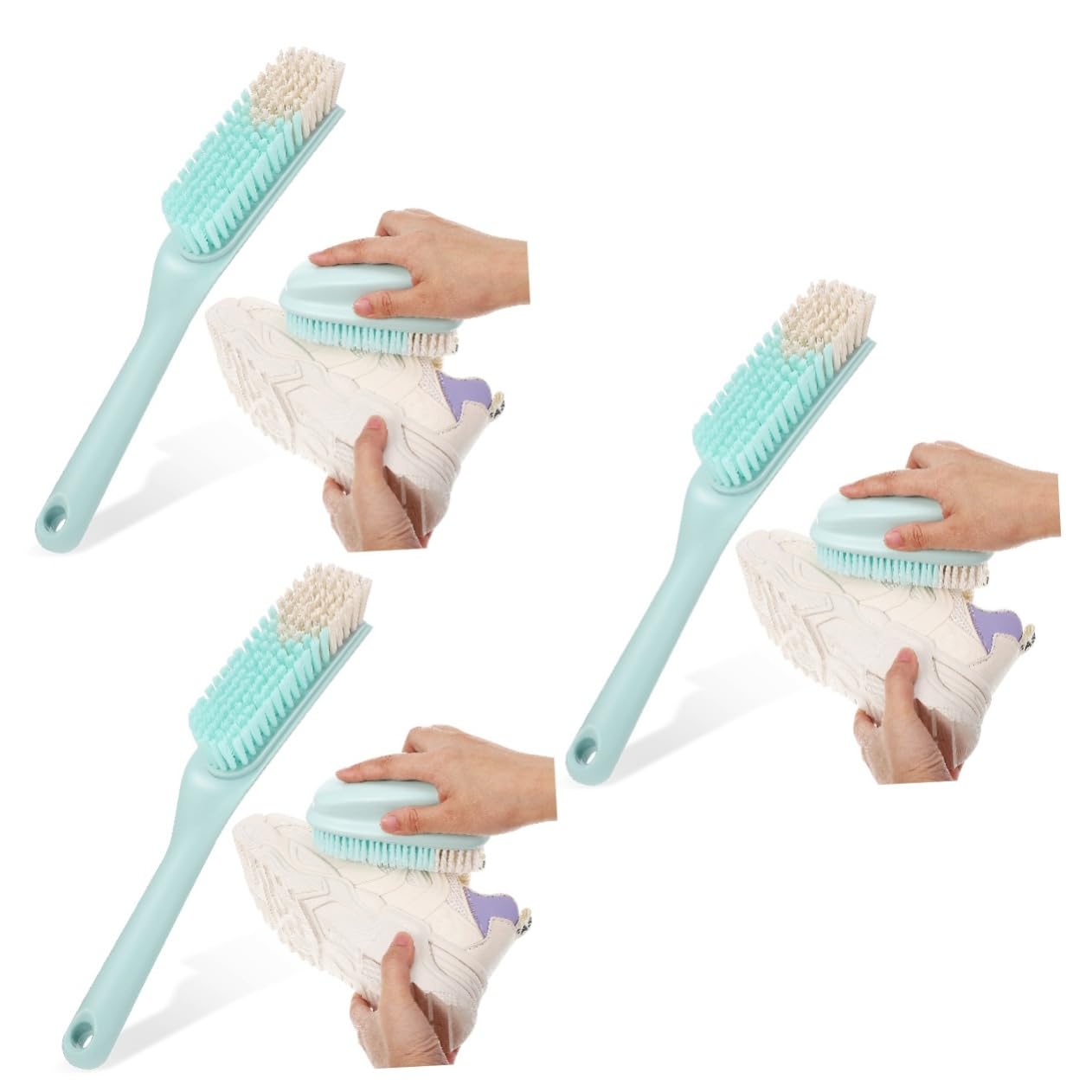 VALICLUD 3juegos Cepillos De Limpieza Multiusos Cepillo De Zapato Mango y Acceso Fácil Manchas Difíciles Eficacia La Limpieza y Agarre Ergonómico para Ropa y Calzado