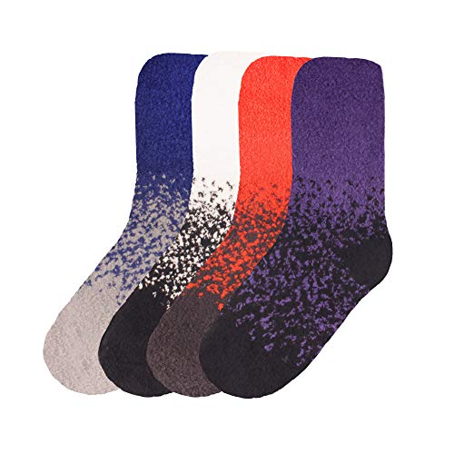 Image of BambooMN Women's Super Soft Fuzzy Socks, Polka Dot, Gradient, Snowflake, Featherlight Cuff - Assorted Colors